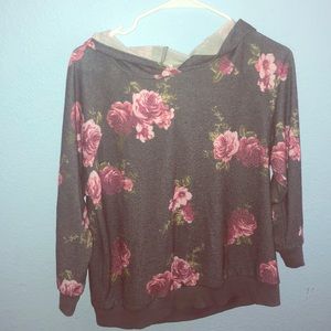 Floral hooded sweater